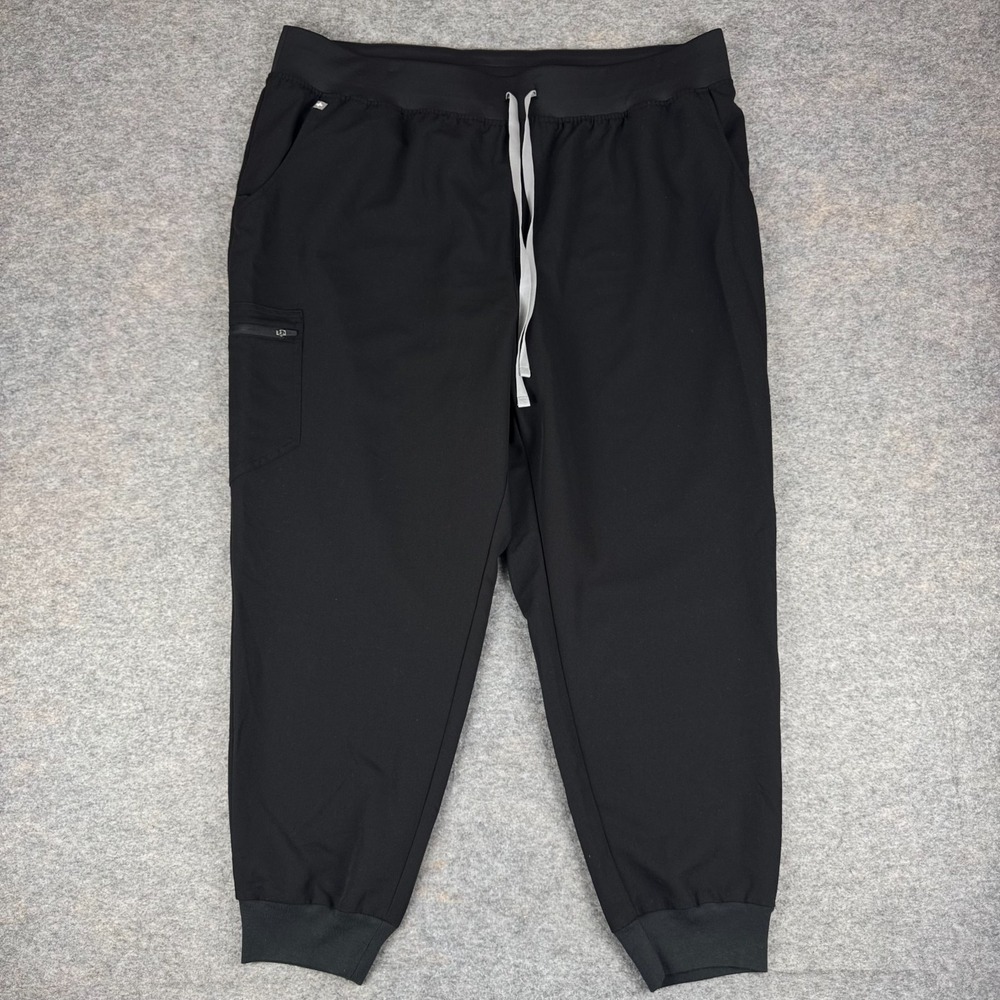 FIGS Collection Zamora High Waisted Jogger Scrub Pants Black Womens 4XL
